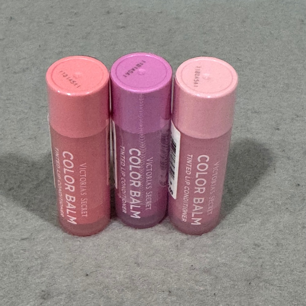 Victoria's Secret Color Balm Tinted Lip Conditioner Set Pink Watermelon Rose 3pc